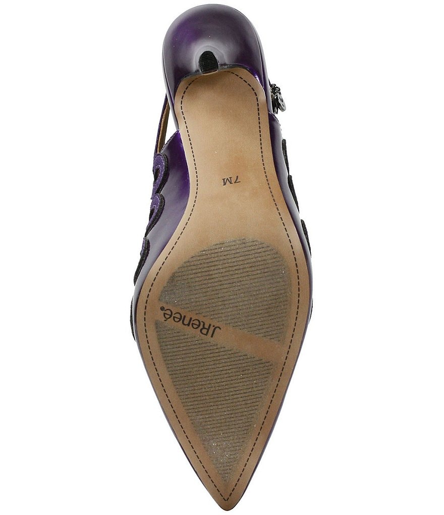 J. Renee Reghina Patent Cut-Out Detail Slingback Pumps