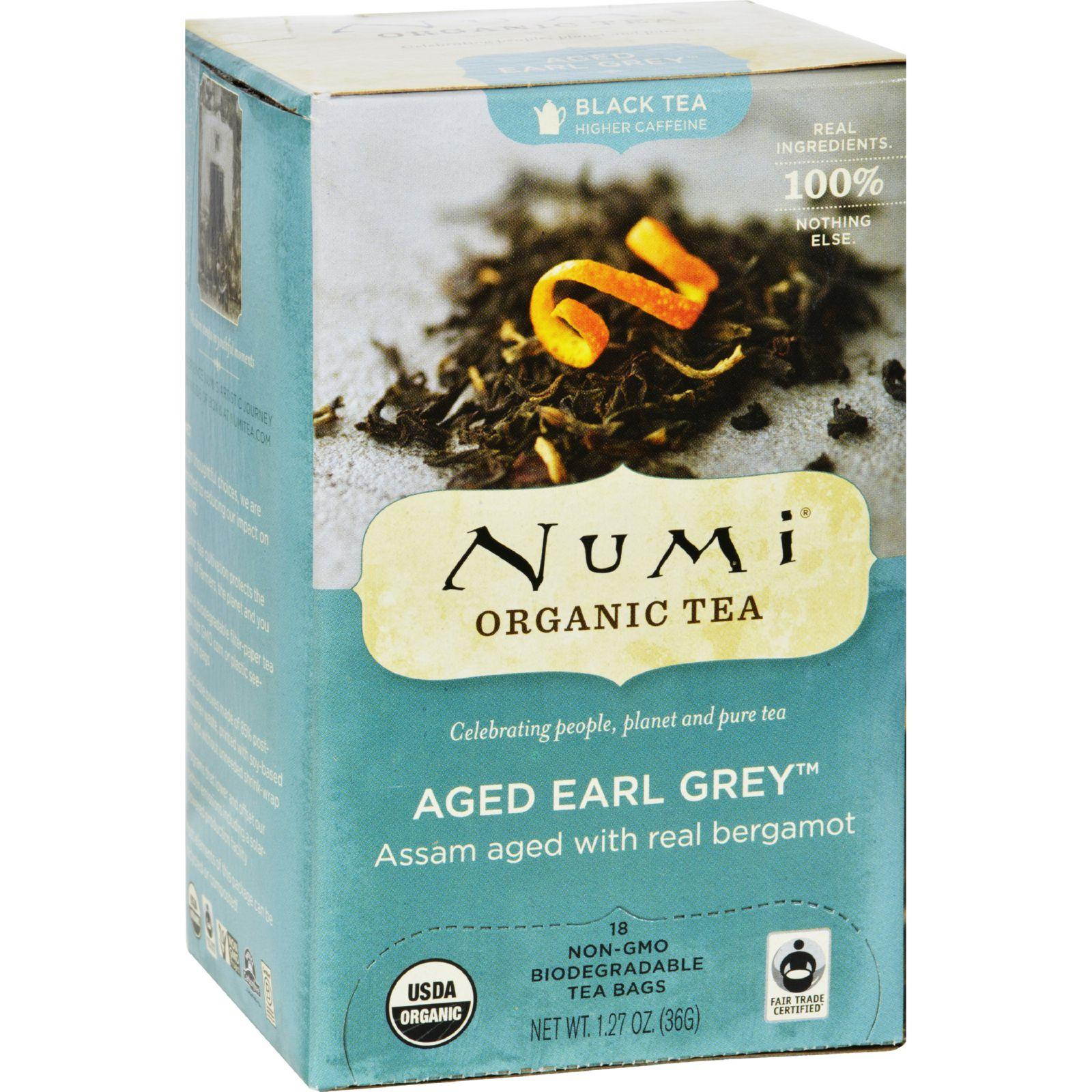 Numi Organic Teas and Teasans 1.27oz Aged Earl Grey 18/Box 10170