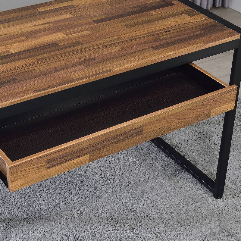 Eriboll Writing Desk with 1 Drawer and USB Plug Sand Black/Natural Tone - HOMES: Inside + Out