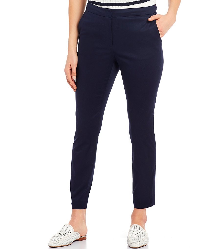 Tommy Hilfiger Stretch Cotton Twill Elastic Back Ankle Pants