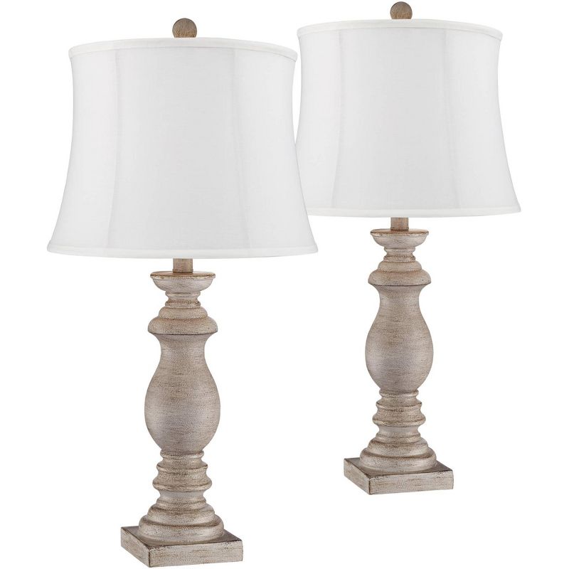 Regency Hill Patsy Beige Washed Cream Shade Table Lamps Set of 2