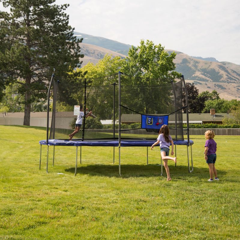 Skywalker Trampolines 15' Round Jump-N-Toss Trampoline with Enclosure - Blue