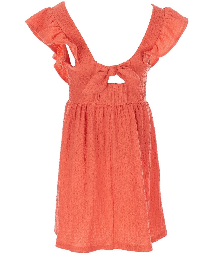 Poppies and Roses Big Girls 7-14 Tie-Back Ruffled A-Line Dress