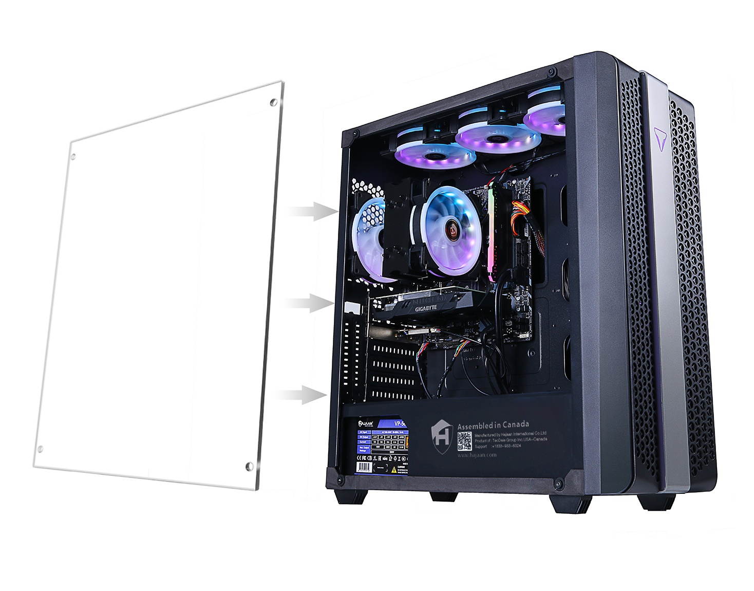 HAJAAN Flash F50 Gaming Desktop Tower PC - AMD Ryzen 5 3500X Hexa-Core Processor 3.6GHz, 16GB DDR4 RAM, 512GB SSD+1TB HDD, Nvidia GeForce GTX 1650 4GB, WIFI Windows 10 Home, NEW