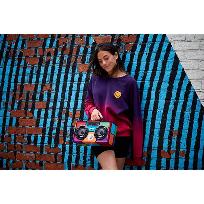 Mini Boombox with LED Speakers Retro Bluetooth Speaker wEnhanced FM Radio Perfect for Home and Outdoor Retro Multi