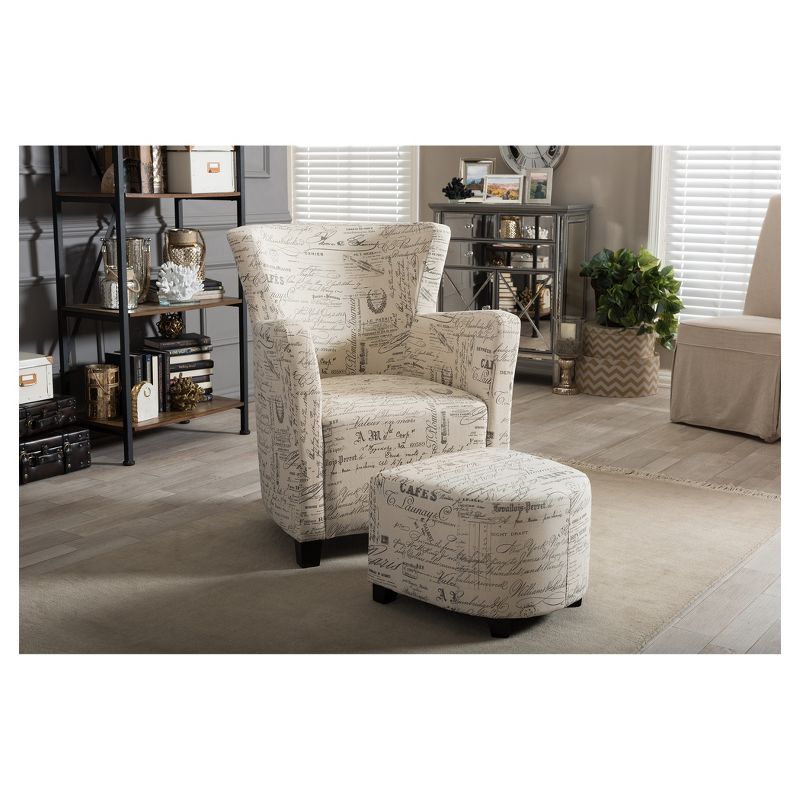 Faux Leather Accent Chair and Ottoman Charcoal Gray - EveryRoom