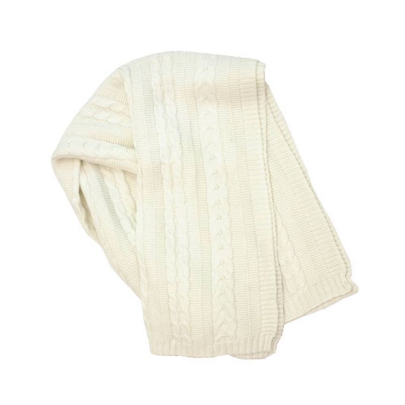 Kimberly Grant Cable Knit Blanket - Ivory