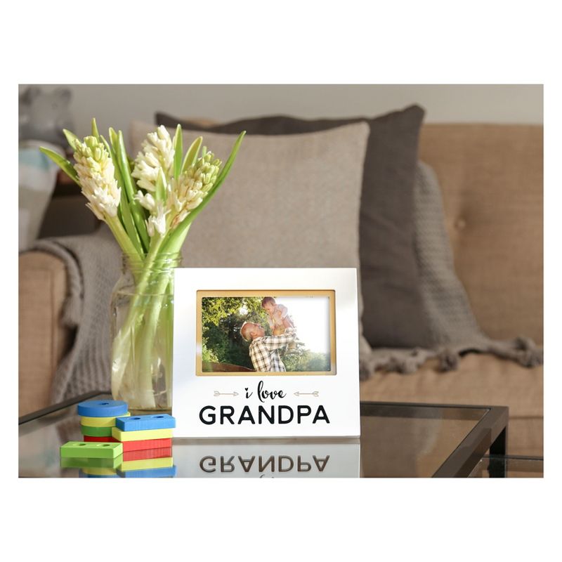 Pearhead Keepsake Picture Frame 4" x 6" - "I love Grandpa" White