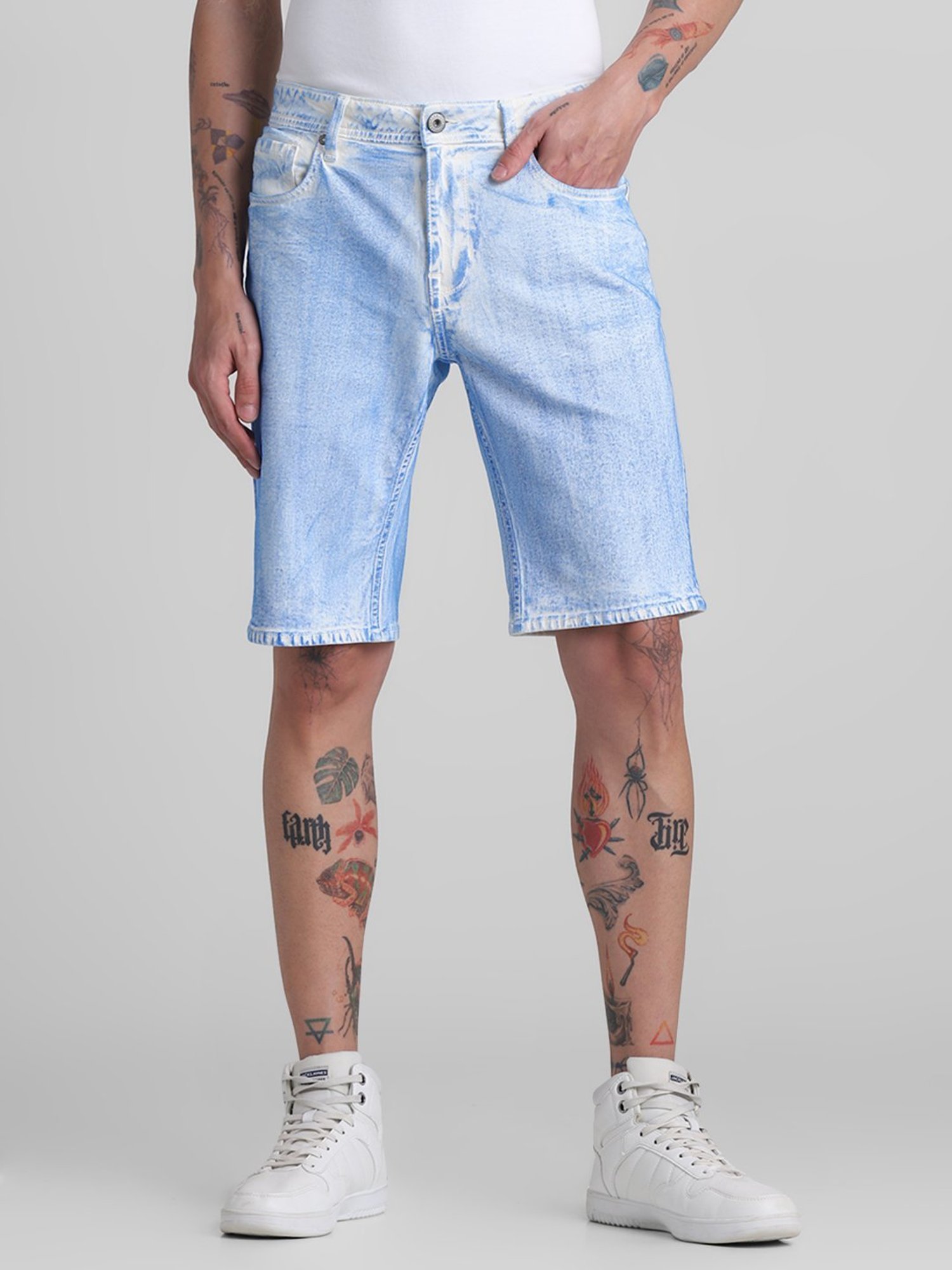 Jack & Jones Denim Cotton Regular Fit Printed Shorts