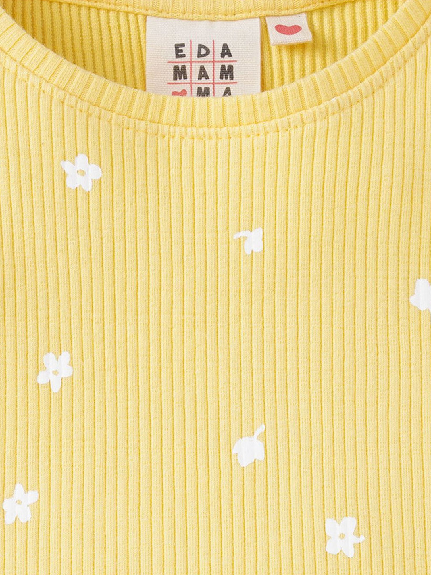 Ed-a-Mamma Kids Yellow & White Cotton Floral Print Top