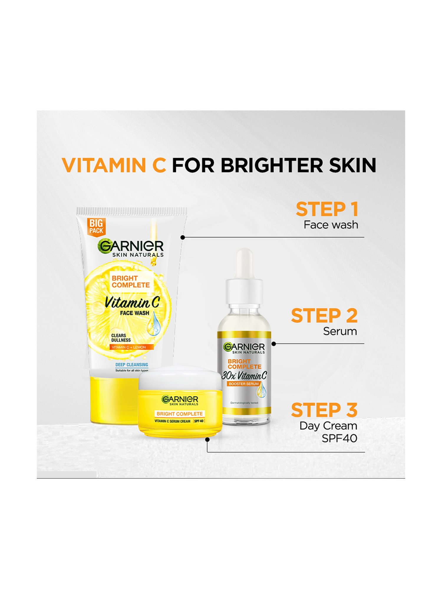 Garnier Bright Complete Vitamin C SPF 40 PA+++ Serum Cream - 45 gm