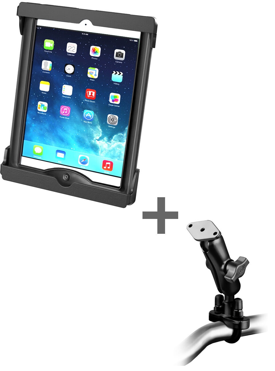RAM Handlebar Mount for iPad Air, Air 2, iPad 5th Generation, w/ Case or Sleeve