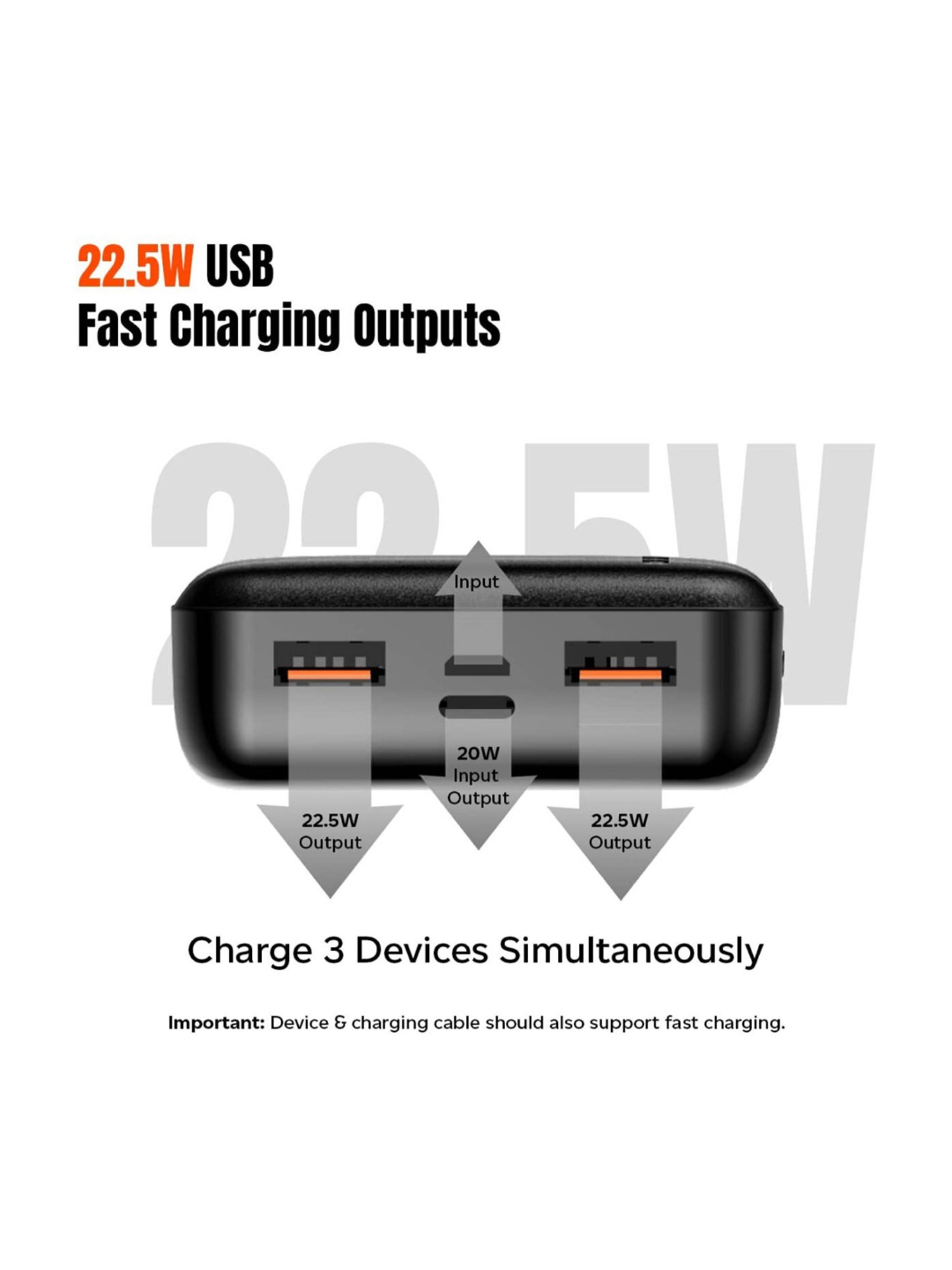 Enter 20000 mAh Power Bank (Black, Wallet 7)