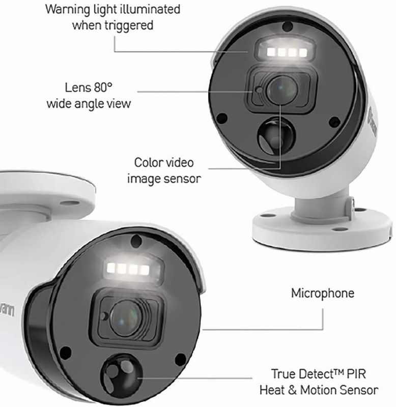 Swann Security Camera System CCTV, 8 Camera 8 Channels POE NVR Master 4K Upscale Video Wired Surveillance, Indoor Outdoor, Night Vision, Heat Motion Detection, SWNVK-876808