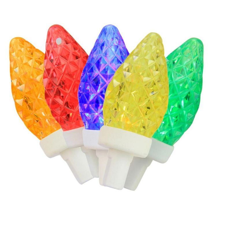 Brite Star 50ct C7 LED Faceted String Lights Multi-Colored - 20' White Wire