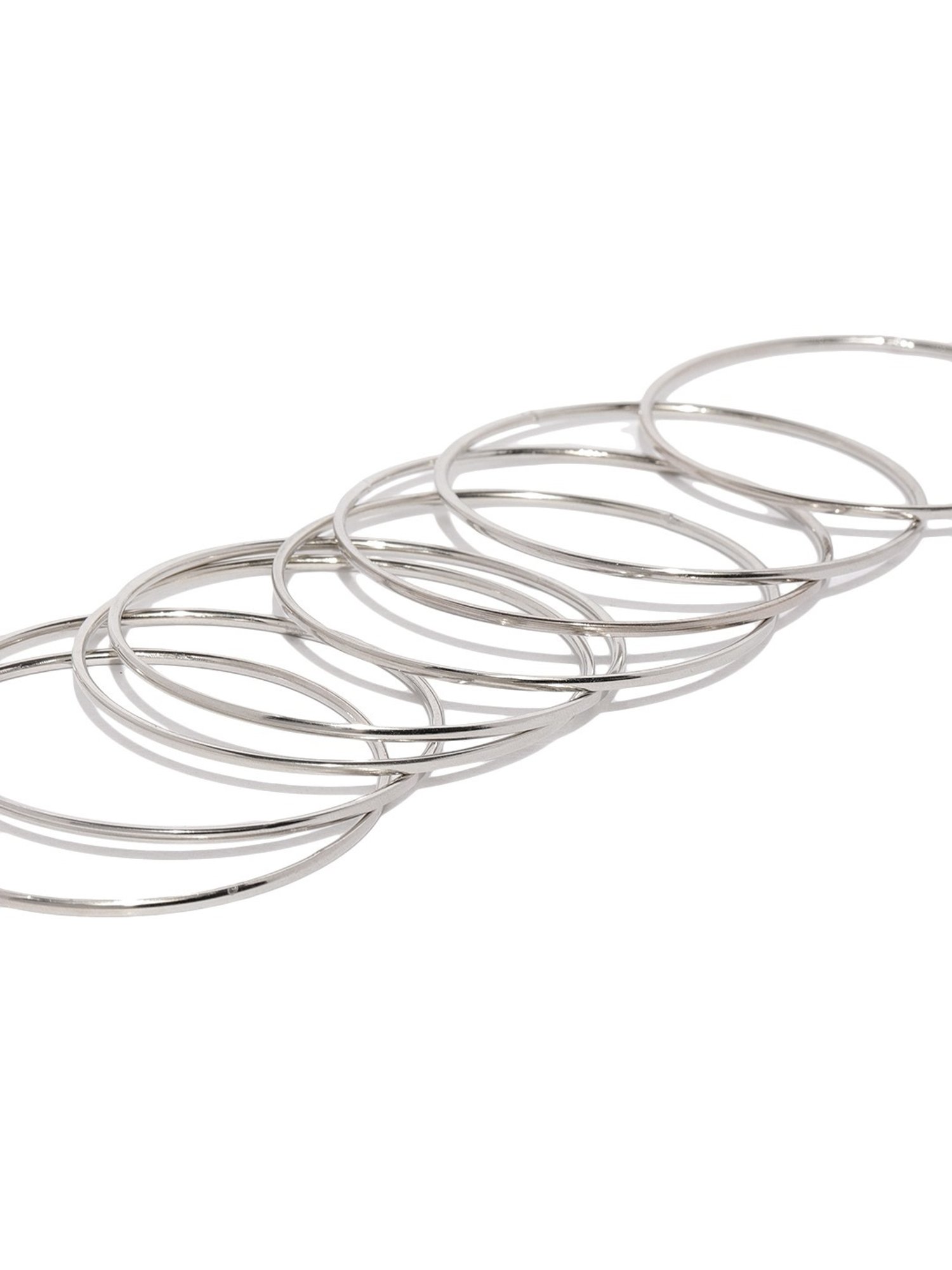 ToniQ Silver-Plated Metal Classic Bangle - Set Of 18