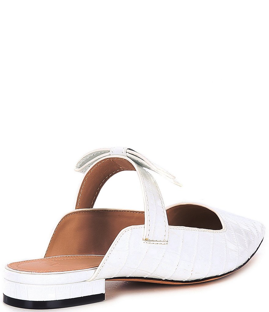 AD & Daughters Jemma Croc Embossed Leather Mules