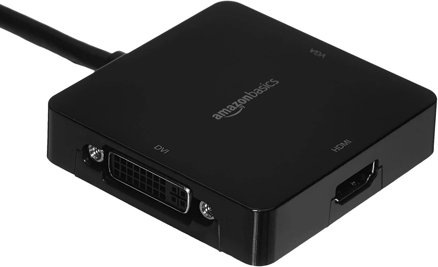 Amazon Basics Mini DisplayPort to HDMI DVI VGA Display Adapter - Black