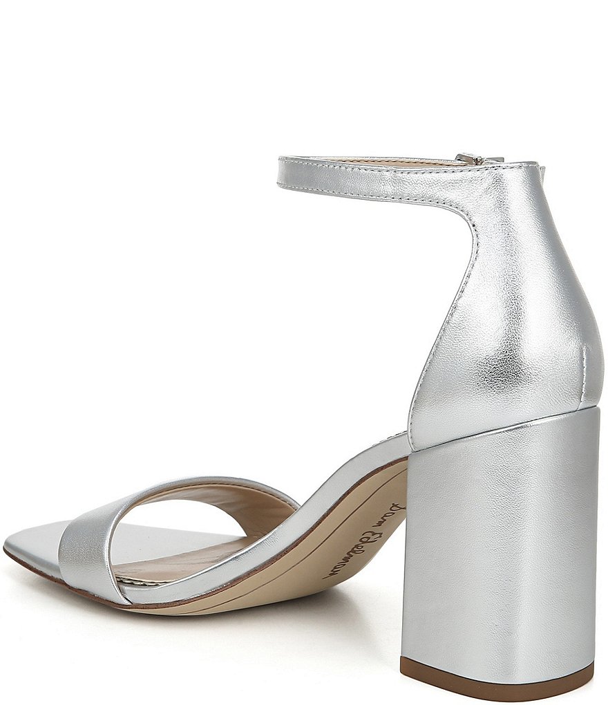 Sam Edelman Daniella Leather Block Heel Square Toe Dress Sandals