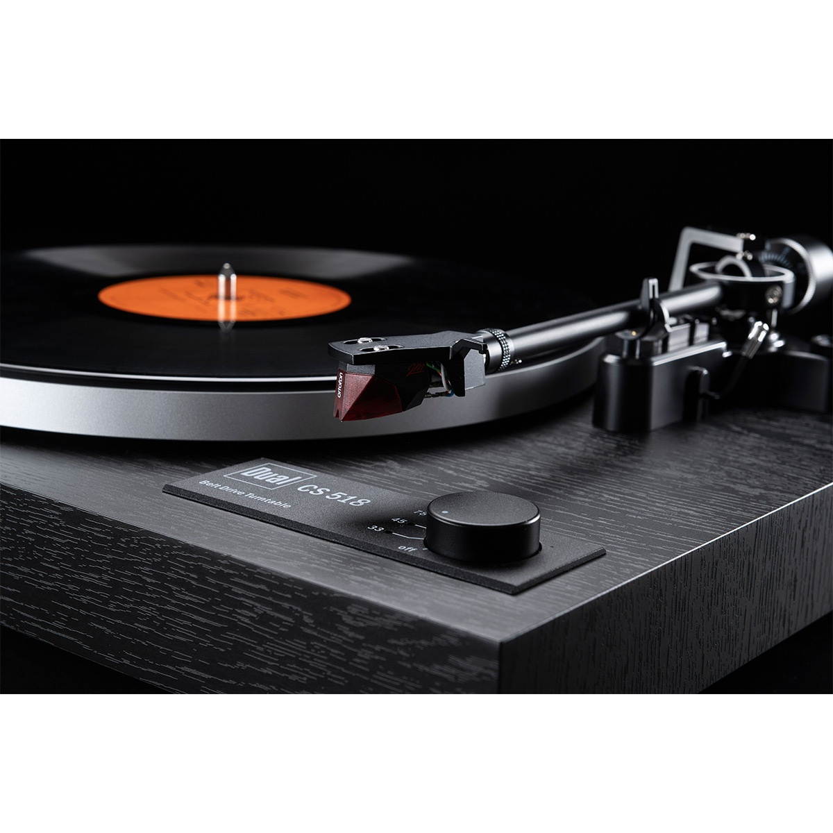 Dual CS 518 Manual Hi-Fi 3-Speed Turntable (Black Veneer)