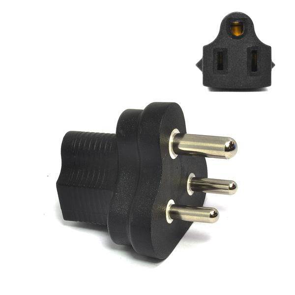 Ceptics India, Nepal BS-546 (Type D) Travel Power Plug Adapter Accepts NEMA 5-15R - ETL Certified - Industrial Grade (IG-10)