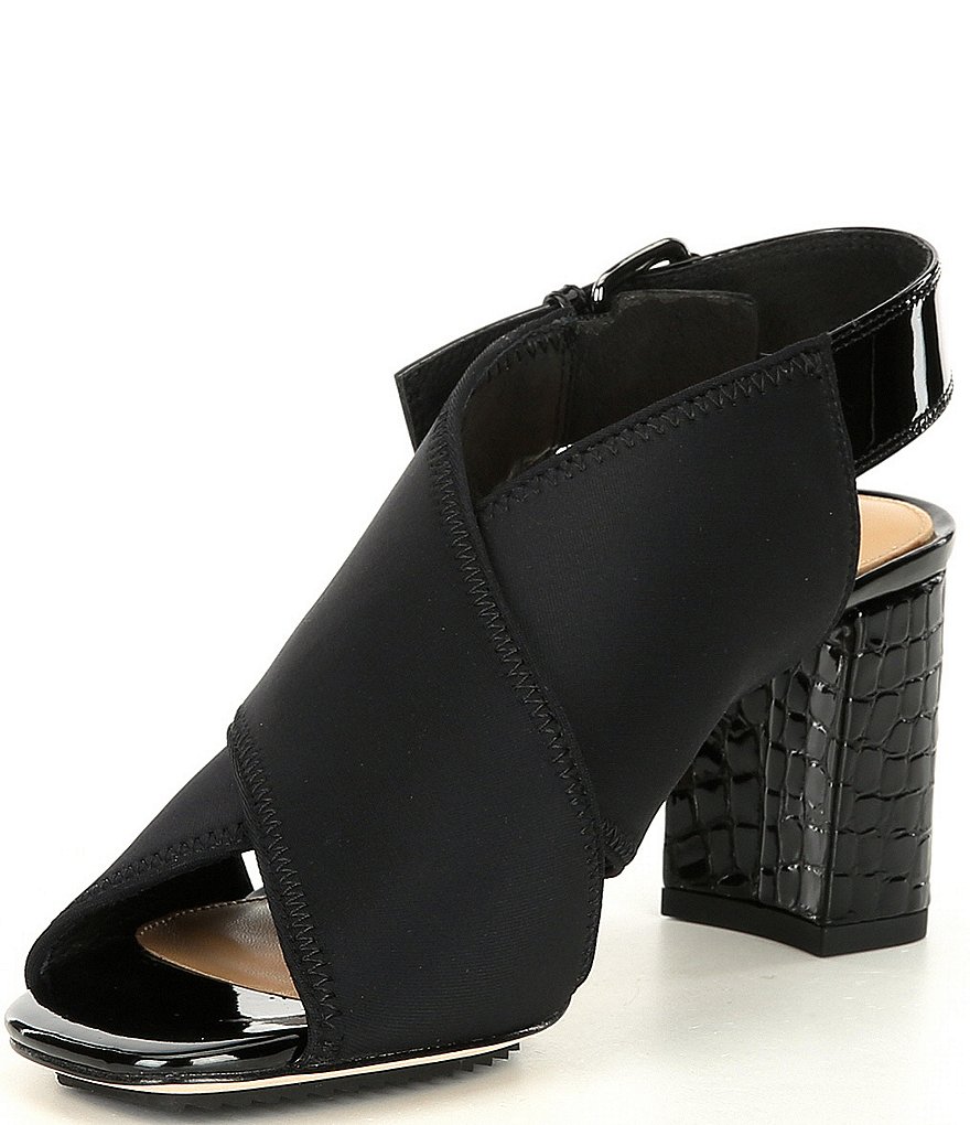 Donald Pliner Pyper Slingback Croco Printed Heel Dress Sandals