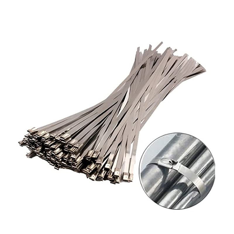 Stainless Steel Zip Ties Exhaust Wrap  100pcs 118quot Metal Locking Wrap Ties Straps Header Wrap Exhaust Wrapping
