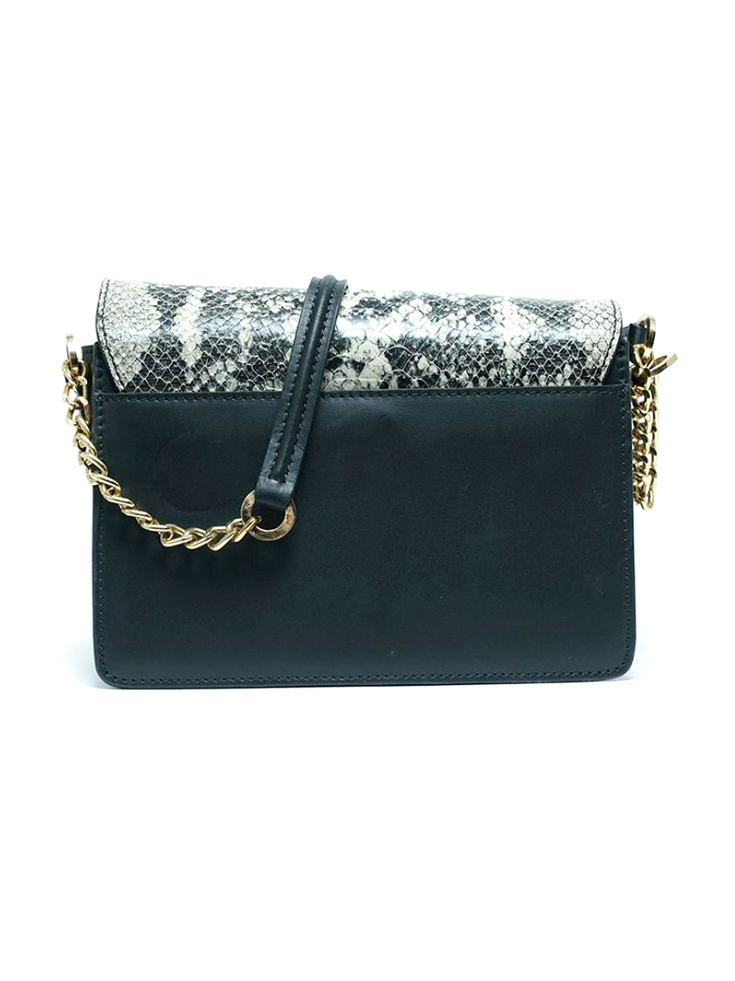 RI2K London Black Vibora Leather Small Animal Effect Cross Body Bag
