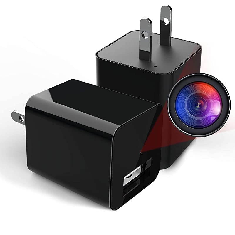 Camera Charger WiFi,USB Spy Camera Charger,Spy Cameras Wireless 1080P HD Live Streaming with App, Nanny Cam Motion Activated, with 32GB MicroSD Card Class 10