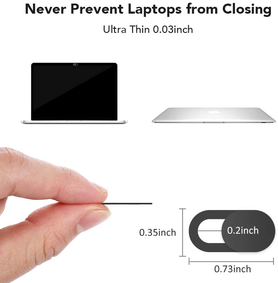Webcam Cover 0.03 inch 6-Pack Camera Cover Slide Ultra Thin Camera Blocker Protect Your Privacy Security for MacBook Air, Laptop, iPad, iMac, PC, Desktop, iPhone 8/7/6 Plus