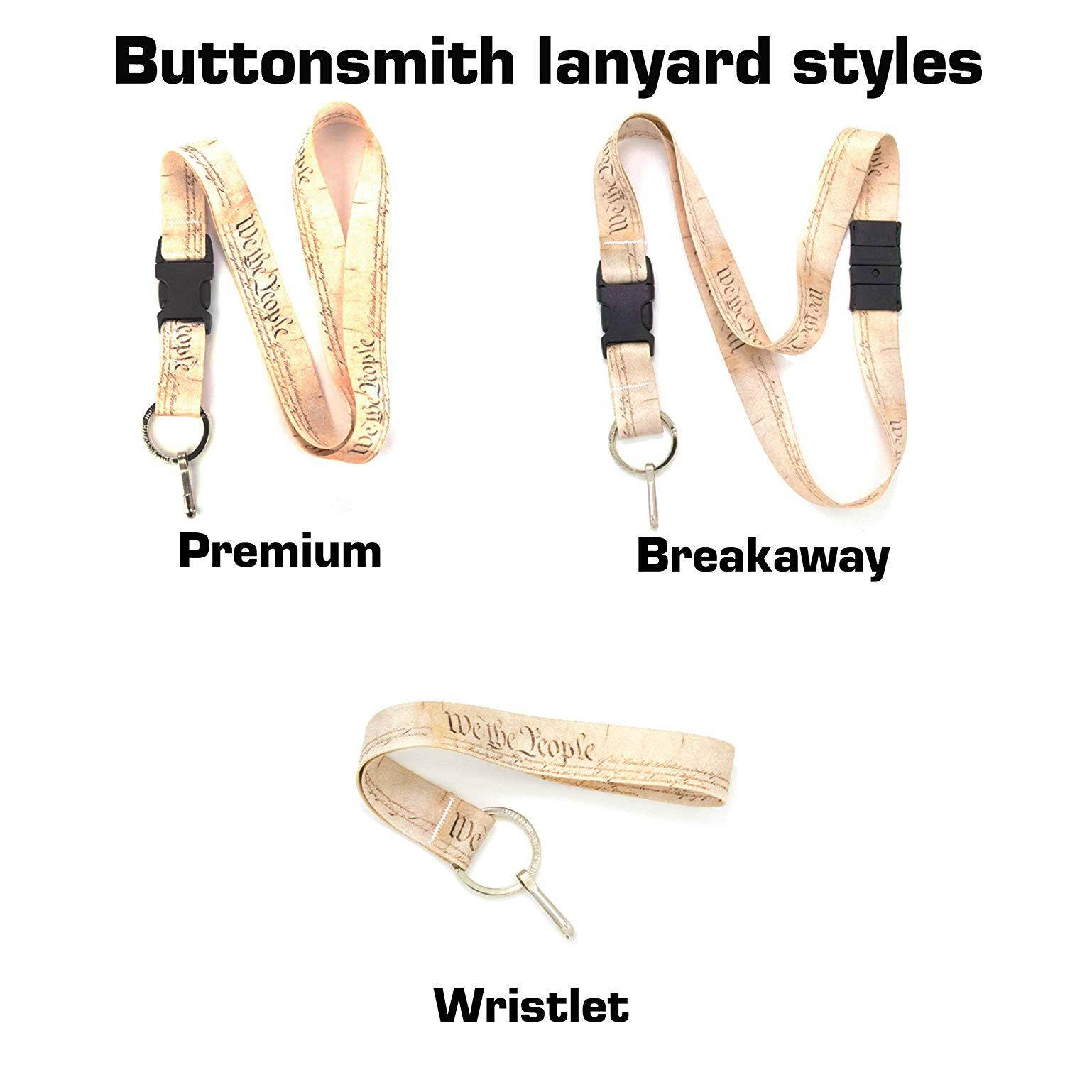 Buttonsmith We The People Premium Lanyard with Buckle and Flat Ring - Made in The USA