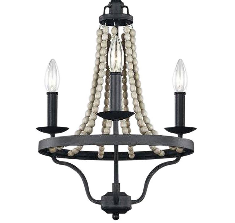 Feiss Nori 14 3/4" Wide Zinc Beaded 3-Light Chandelier