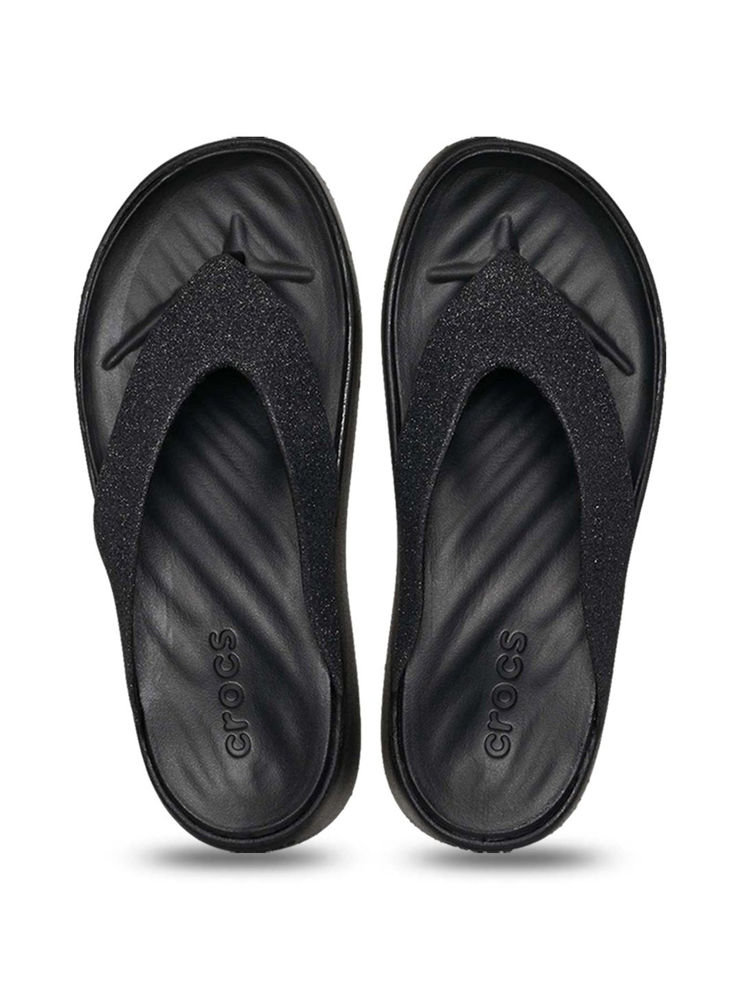 Crocs Women's Getaway Black Wedge Flip Flops