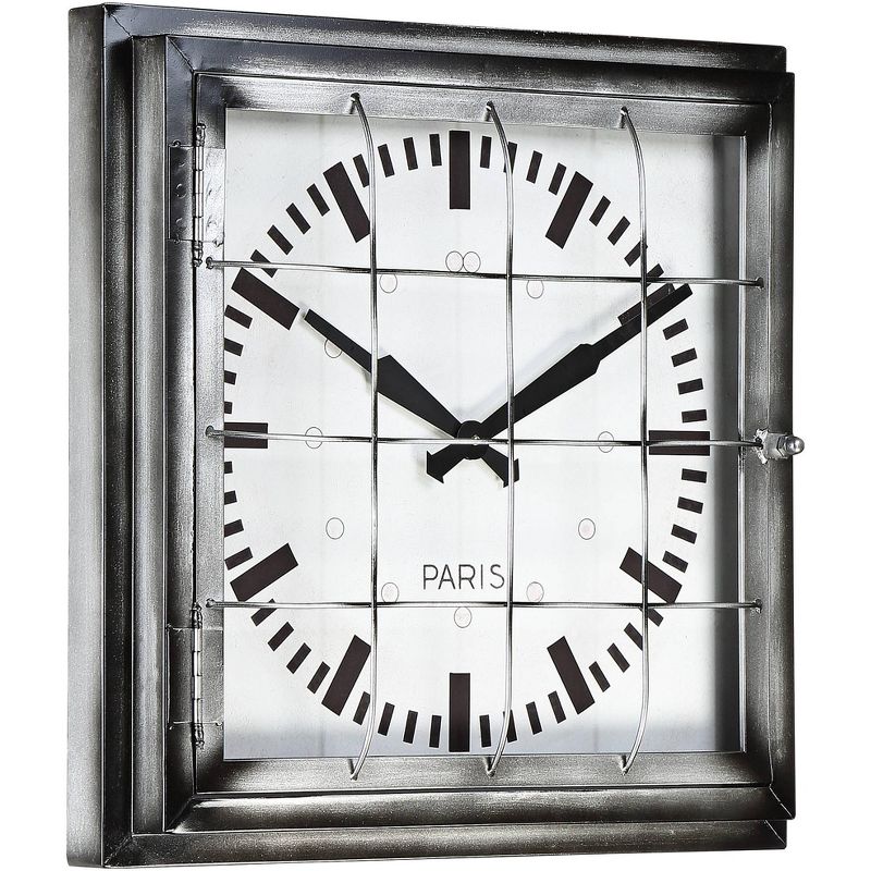 River Parks Studio Iles 20" Wide Square Caged Metal Wall Clock