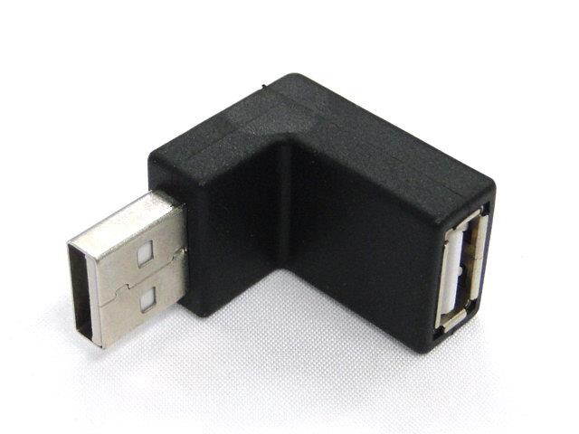 2pcs USB Male to Female 90 D Low Profile Down Right Angled Extension Adapter