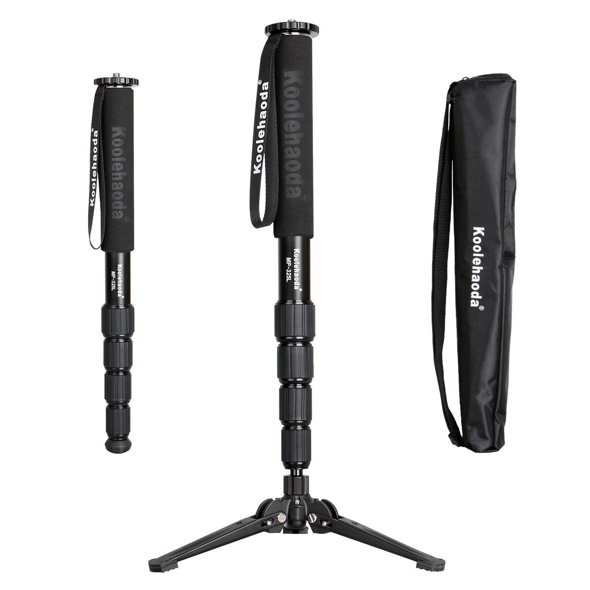 koolehaoda 68-Inch Professional Camera Monopod,with Folding Metal Support Base, 22 lbs Load Capacity(MP-325L+M3)