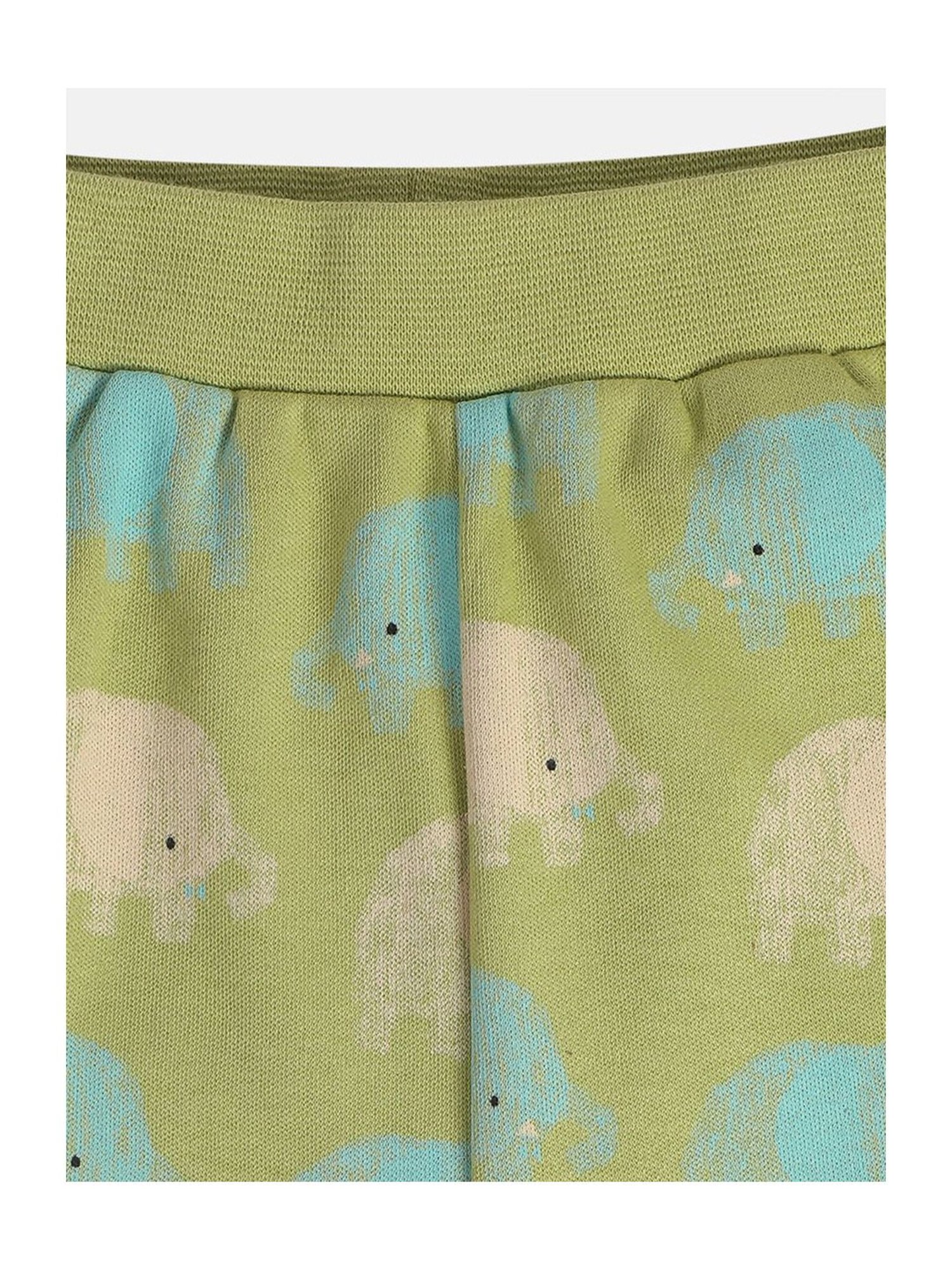 MINIKLUB Boys Green & Blue Printed Shorts (Pack Of 2)