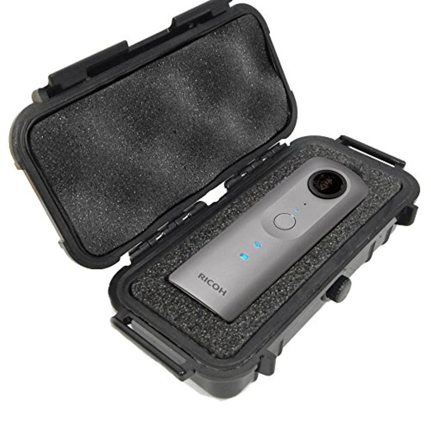 CASEMATIX Impact Protection WATERPROOF Travel Case For Ricoh Theta S Digital Camera and Theta M15 360 Degree Spherical Panorama Cameras - Includes Dense Absorbing Foam and Rubber Lining Seal