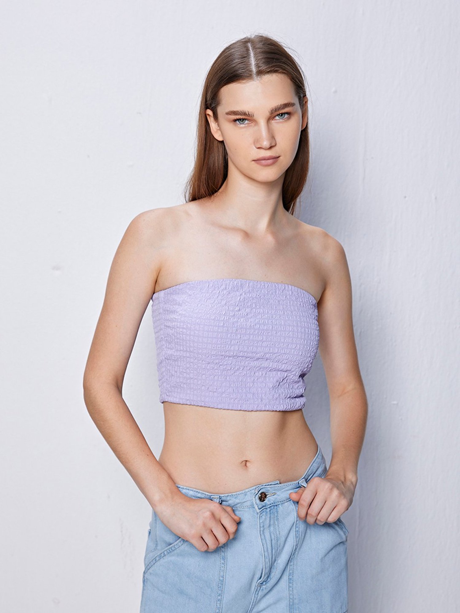 Cover Story Lavender Regular Fit Tube Top