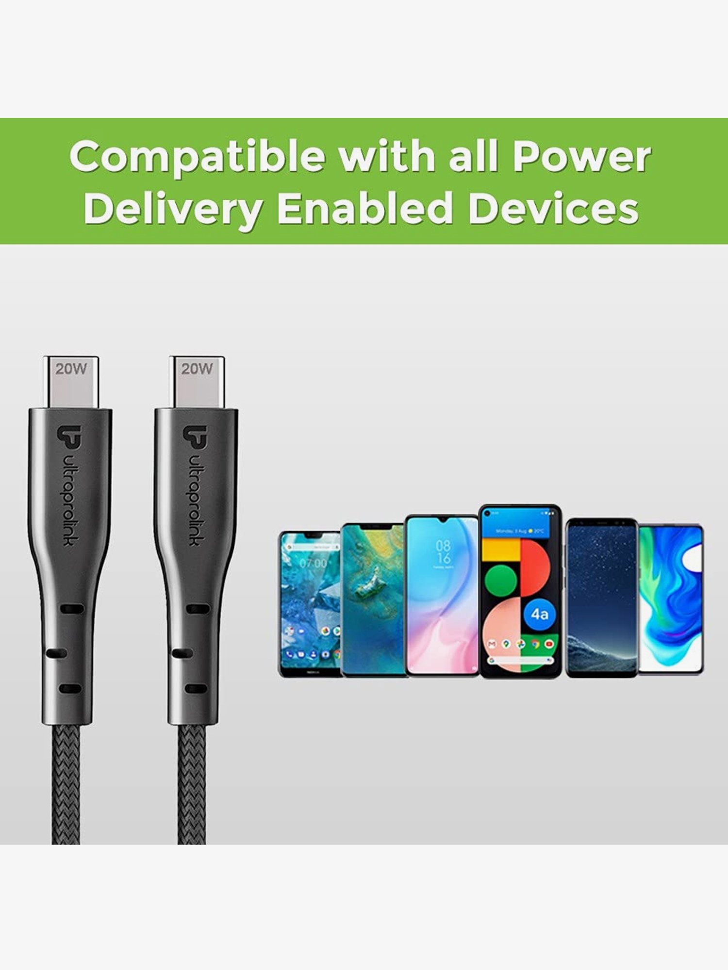 Moerdon SCB138 Fast Charging Data transfer Cable with LED indicator (Black)