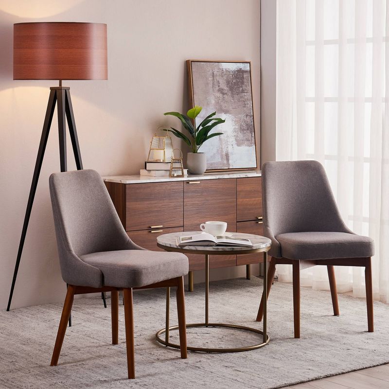 Set of 2 Grayson Dining Chair With Solid Wood Leg Sand/Walnut Finish - Versanora