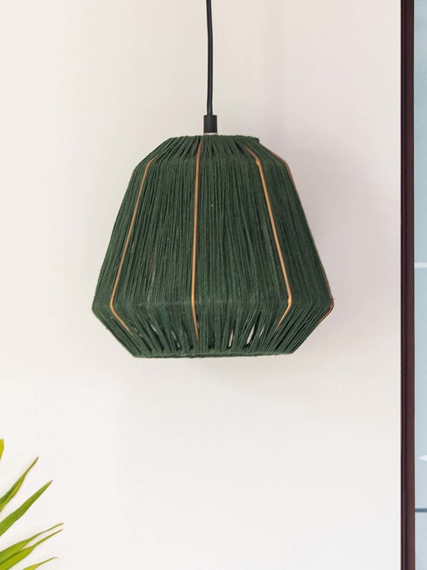 ExclusiveLane Marvels Beige Jute Handwoven Hanging Pendant Lamp