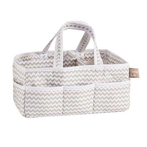 Trend Lab Dove Gray Chevron Storage Caddy  White