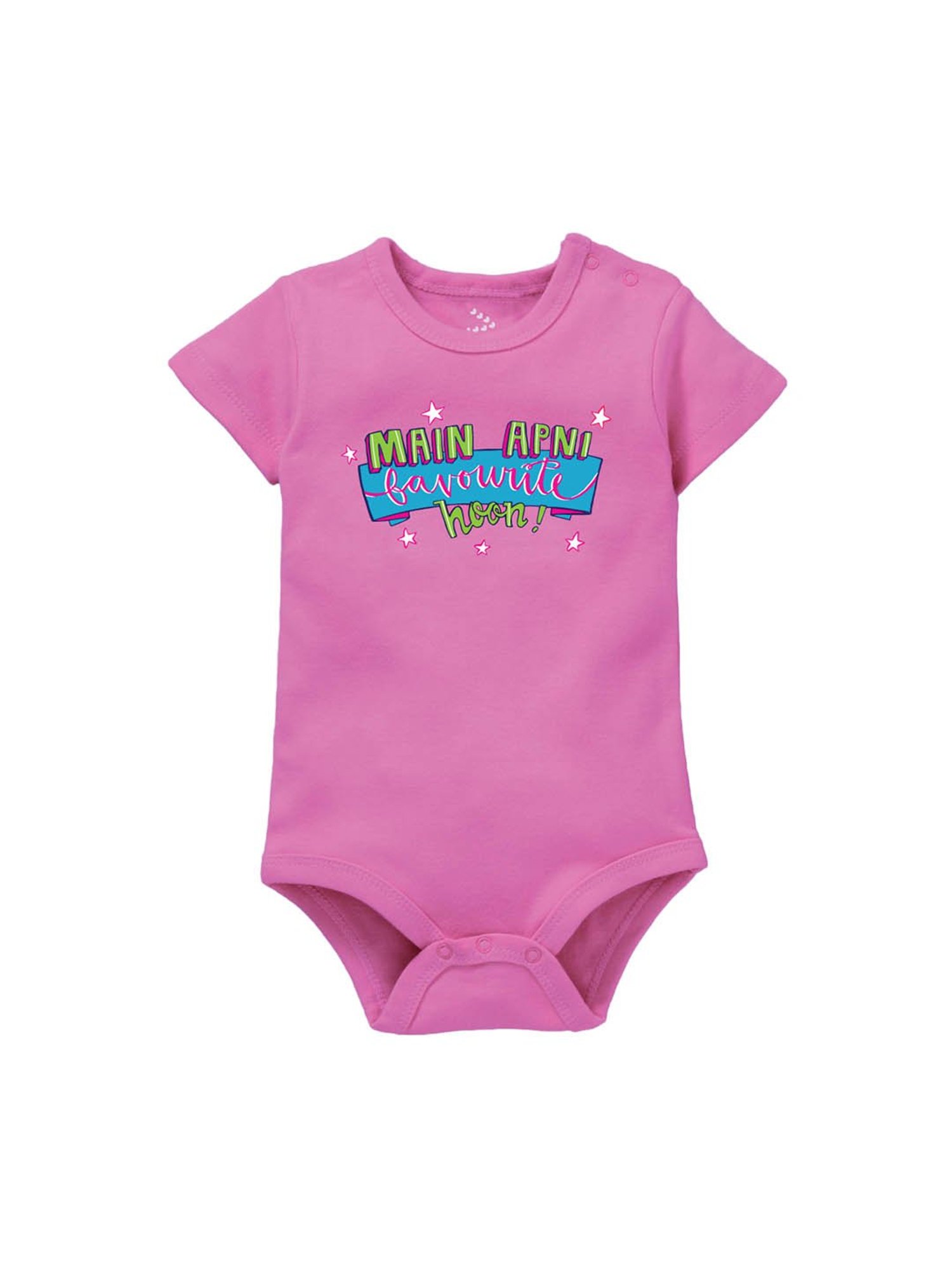 Zeezeezoo Kids Pink Main Apni Favourite Hoon Printed Onesie