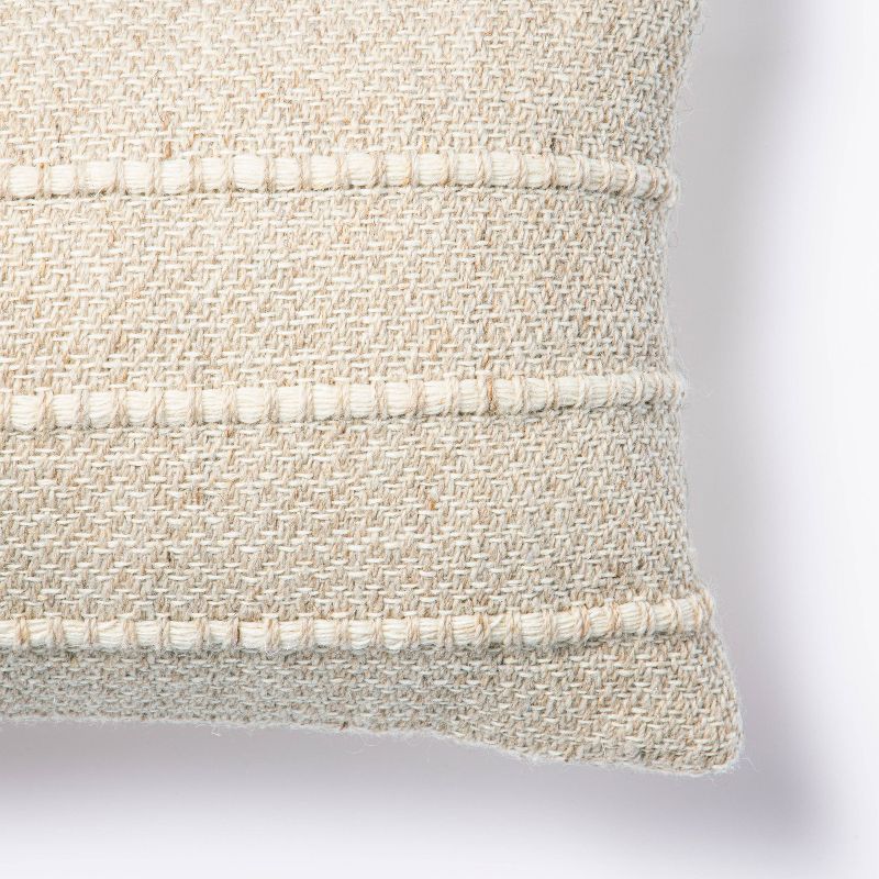 Oversize Woven Wool Cotton Lumbar Throw Pillow Brown/Cream - Threshold™ designed with Studio McGee