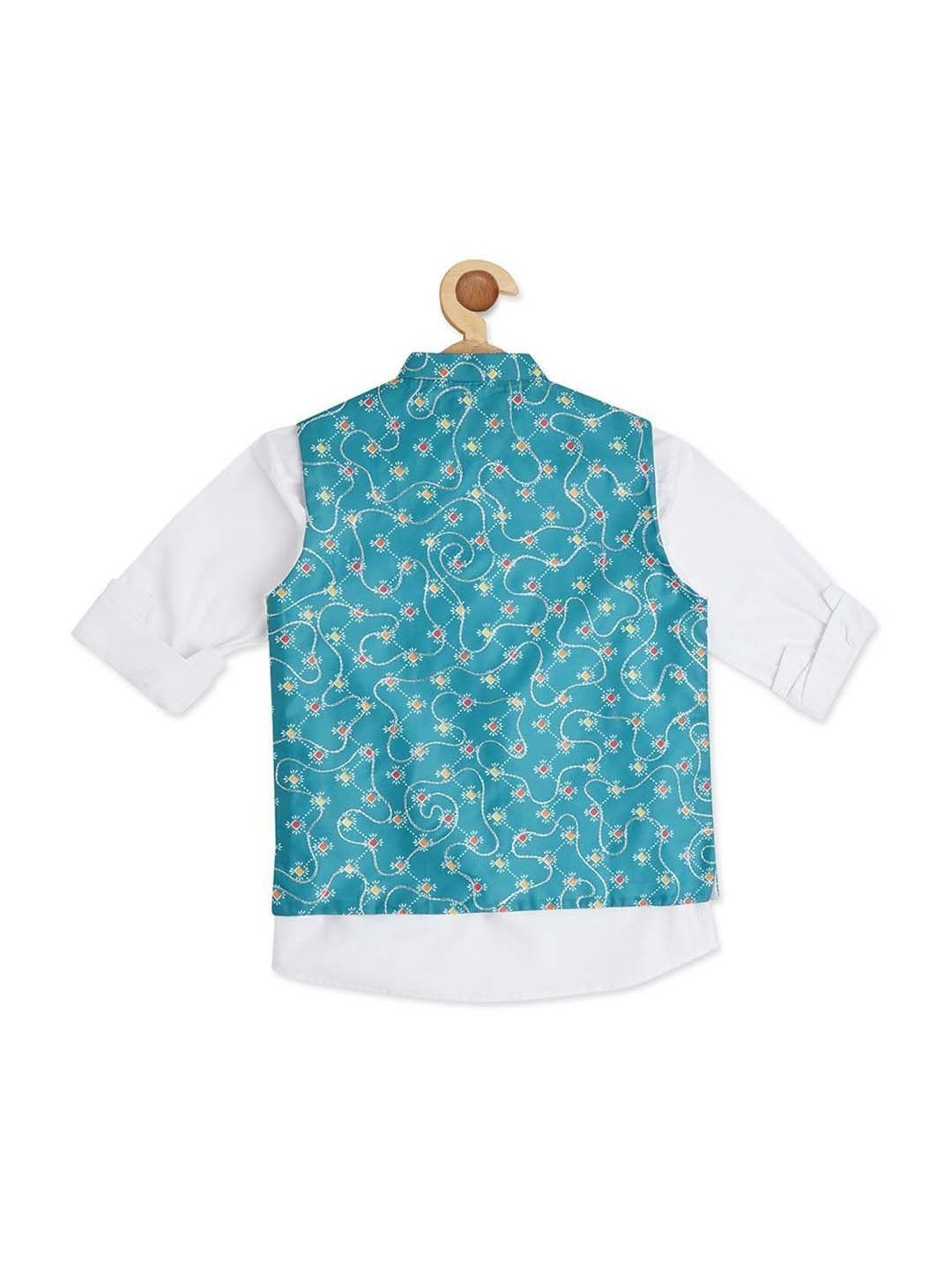 Crimsoune Club Kids Mint Solid Full Sleeves Blazer