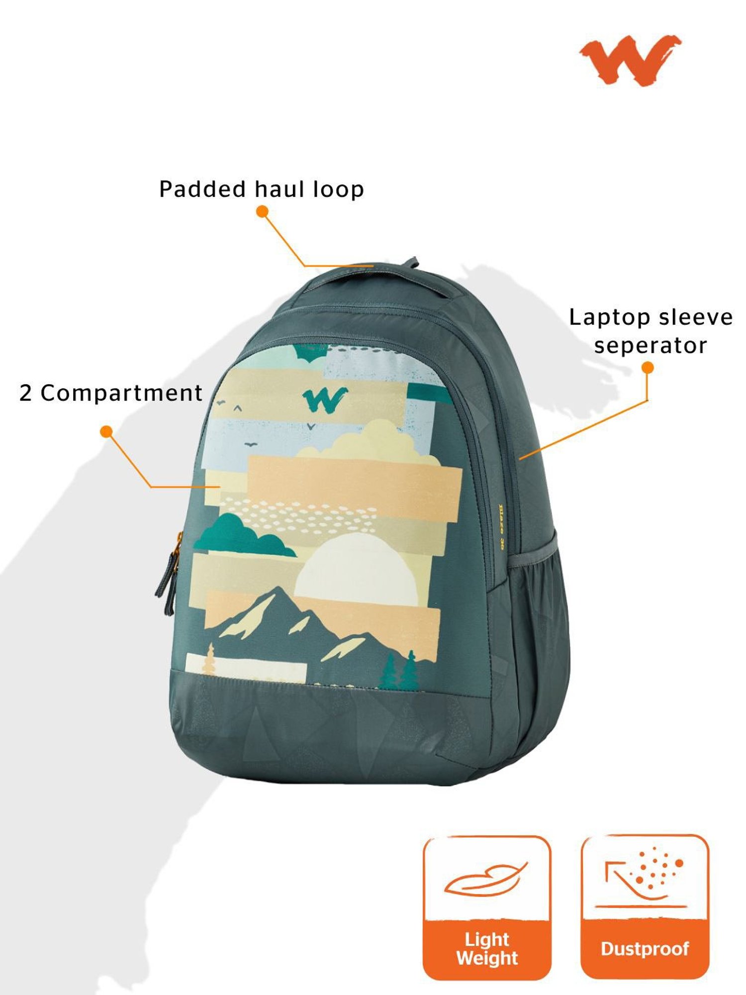 Wildcraft Blaze 35 Green Laptop Backpack