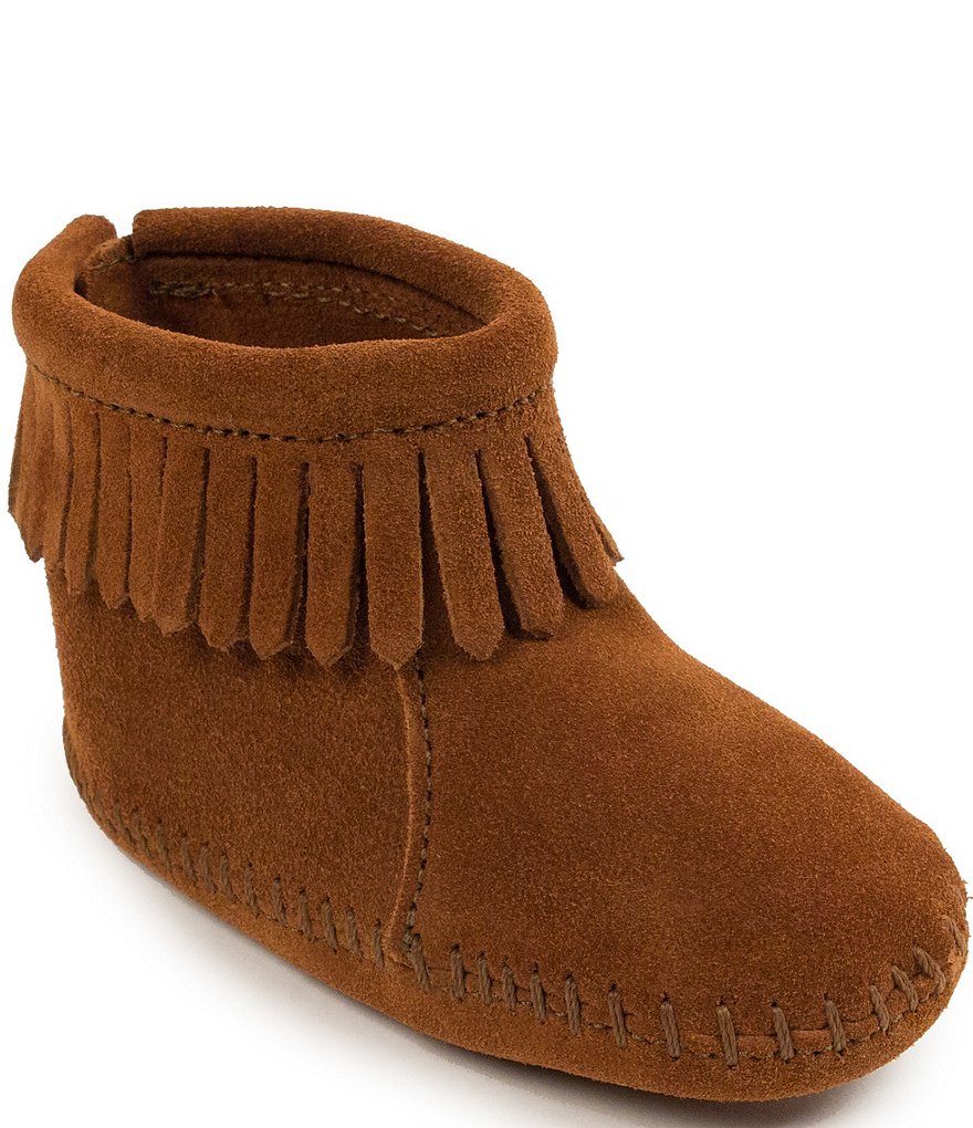 Minnetonka Kids' Back Flap Bootie Crib Shoe (Infant)