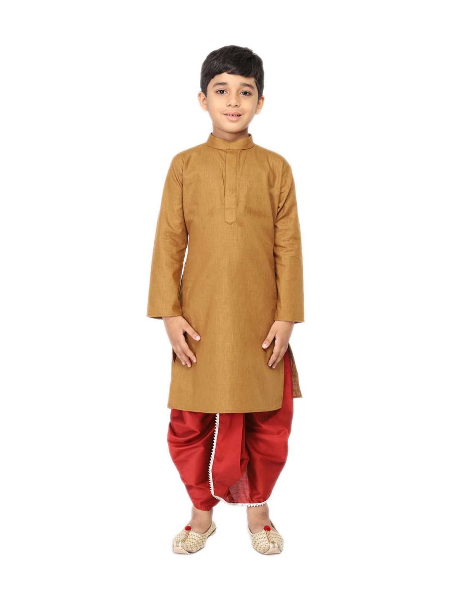 VASTRAMAY Kids Maroon Regular Fit Dhoti