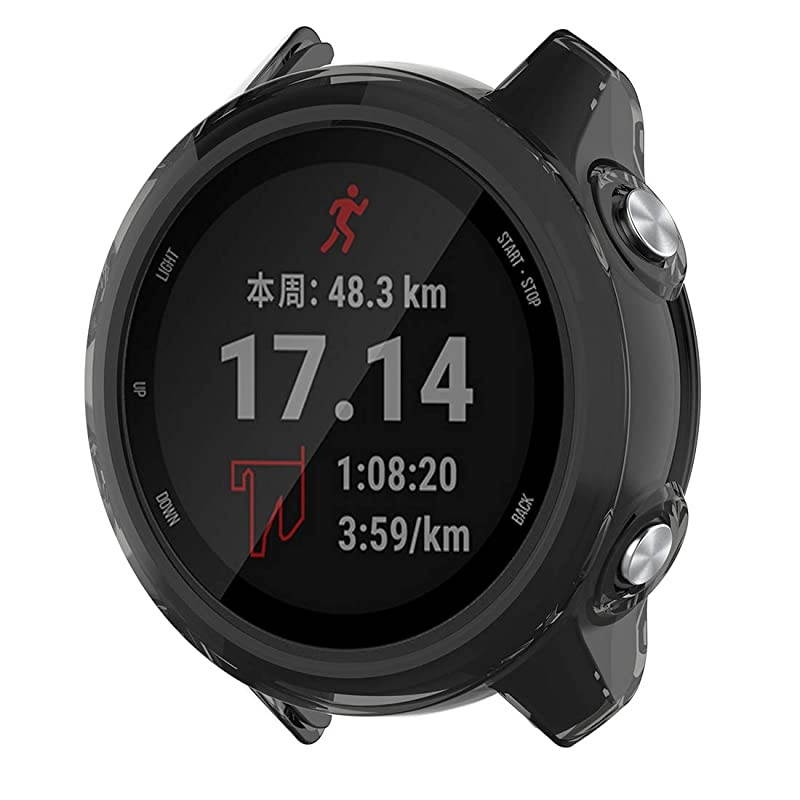 for Garmin Forerunner 245 Transparent TPU Protective Case - TPU Protective Case Cover Shell for Garmin Forerunner 245/ 245M(TPU Black)